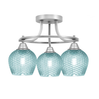 Paramount Three Light Semi-Flush Mount in Brushed Nickel (200|3417-BN-4605)