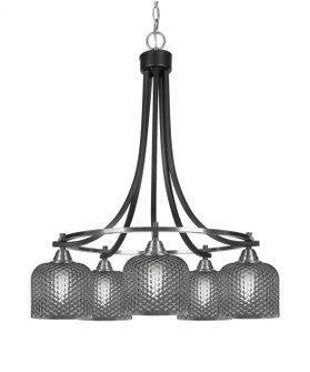 Paramount Five Light Chandelier in Matte Black & Brushed Nickel (200|3415-MBBN-4612)