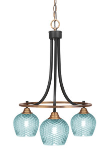 Paramount Three Light Chandelier in Matte Black & Brass (200|3413-MBBR-4605)