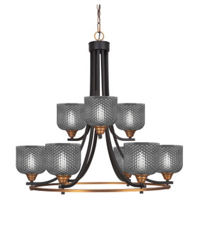 Paramount Nine Light Chandelier in Matte Black & Brass (200|3409-MBBR-4612)