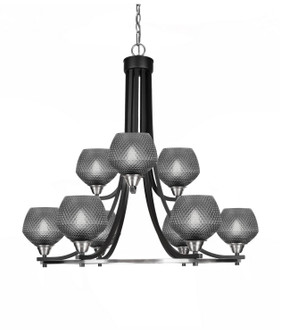 Paramount Nine Light Chandelier in Matte Black & Brushed Nickel (200|3409-MBBN-4622)
