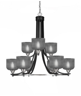 Paramount Nine Light Chandelier in Matte Black & Brushed Nickel (200|3409-MBBN-4612)