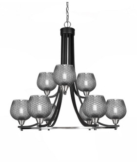 Paramount Nine Light Chandelier in Matte Black & Brushed Nickel (200|3409-MBBN-4602)