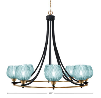 Paramount Eight Light Chandelier in Matte Black & Brass (200|3408-MBBR-4605)