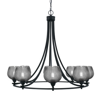 Paramount Eight Light Chandelier in Matte Black (200|3408-MB-4602)