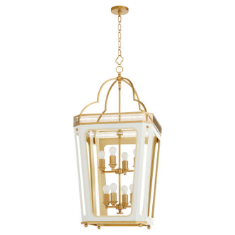Loire Eight Light Pendant in Studio White|Brushed Brass (19|840-8-0847)