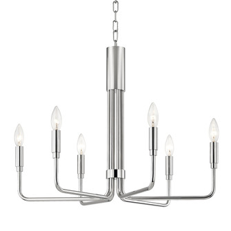 Brigitte Six Light Chandelier in Polished Nickel (428|H261806-PN)