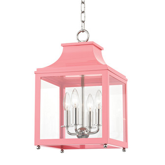 Leigh Four Light Lantern in Polished Nickel/Pink (428|H259704S-PN/PK)
