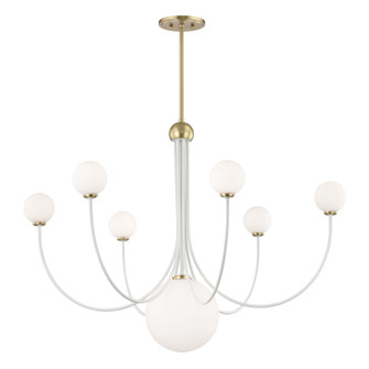 Coco LED Chandelier in Aged Brass/Soft Off White (428|H234807-AGB/WH)