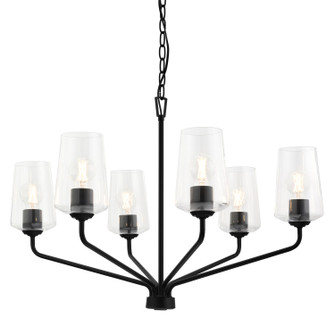 Celino Six Light Chandelier in Black (54|P400443-031)