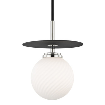 Ellis One Light Pendant in Polished Nickel/Black (428|H200701S-PN/BK)