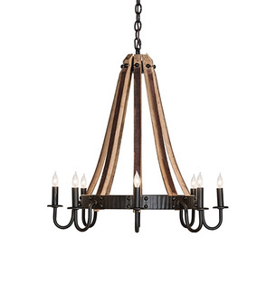 Barrel Stave Eight Light Chandelier in Oil Rubbed Bronze (57|285606)