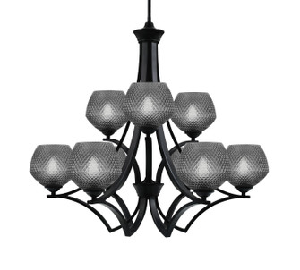 Zilo Nine Light Chandelier in Matte Black (200|569-MB-4622)