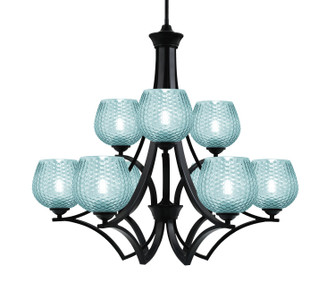Zilo Nine Light Chandelier in Matte Black (200|569-MB-4605)