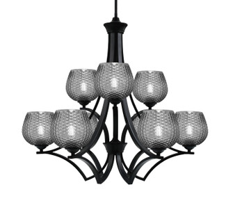 Zilo Nine Light Chandelier in Matte Black (200|569-MB-4602)