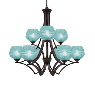 Zilo Nine Light Chandelier in Dark Granite (200|569-DG-4625)