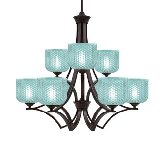 Zilo Nine Light Chandelier in Dark Granite (200|569-DG-4615)