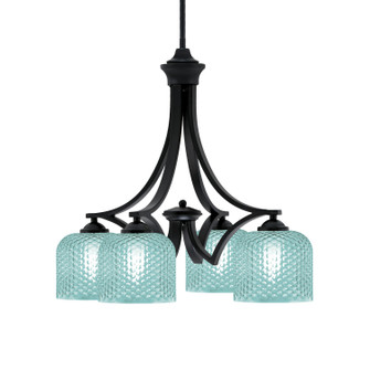 Zilo Four Light Chandelier in Matte Black (200|568-MB-4615)