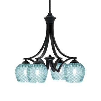 Zilo Four Light Chandelier in Matte Black (200|568-MB-4605)