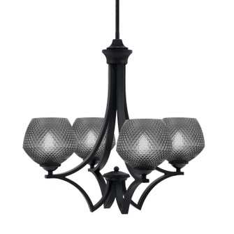 Zilo Four Light Chandelier in Dark Granite (200|564-MB-4622)