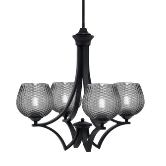 Zilo Four Light Chandelier in Matte Black (200|564-MB-4602)