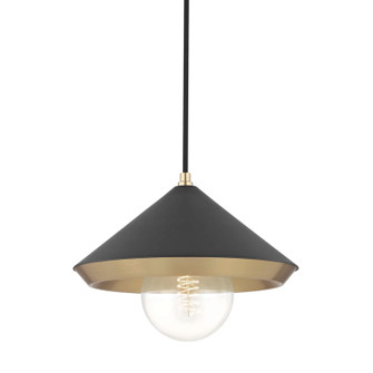 Marnie One Light Pendant in Aged Brass/Black (428|H139701L-AGB/BK)