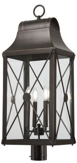 De Luz Four Light Outdoor Post Mount in Oil Rubbed Bronze W/ Gold High (7|73296-143C)