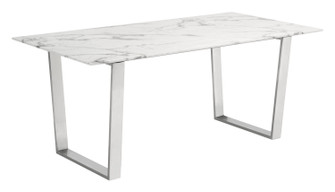 Atlas Dining Table in White, Silver (339|100707)