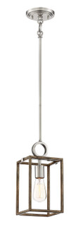 Country Estates One Light Pendant in Sun Faded Wood w/Brush Nickel (7|4010-280)
