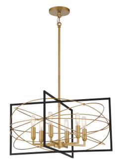Titans Trace Six Light Pendant in Sand Coal W/ Painted Honey Gol (7|3916-707A)