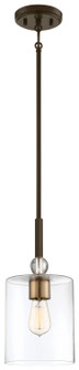 Studio 5 One Light Mini Pendant in Painted Bronze w/Natural Brushed Brass (7|3089-416)