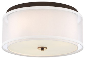 Studio 5 Three Light Flush Mount in Painted Bronze w/Natural Brushed Brass (7|3078-416)