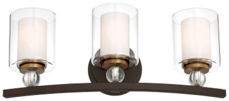 Studio 5 Three Light Bath in Painted Bronze w/Natural Brushed Brass (7|3073-416)