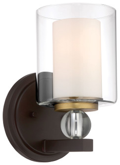 Studio 5 One Light Bath in Painted Bronze w/Natural Brushed Brass (7|3071-416)