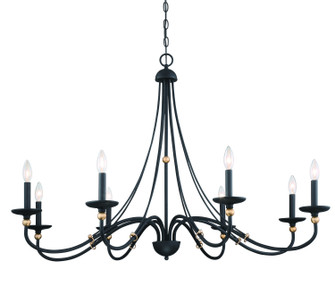 Westchester County Eight Light Chandelier in Sand Coal w/Skyline Gold Leaf (7|1048-677)