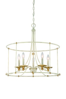Westchester County Five Light Chandelier in Farmhouse White w/Gilded Gold Leaf (7|1047-701)