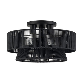 Florell Three Light Semi-Flush Mount in Black (107|60256-04)