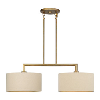 Bellingham Two Light Linear Chandelier in Antique Gold Leaf (107|52262-48)