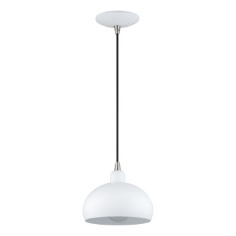 Domma One Light Mini Pendant in White w/Brushed Nickel (107|51513-03)