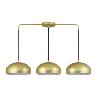 Domma Three Light Linear Chandelier in Soft Gold w/Polished Brass (107|51512-33)