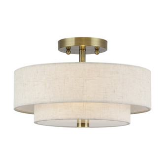 Monroe Two Light Semi-Flush Mount in Antique Brass (107|51083-01)