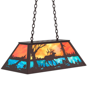 Elk At Lake Six Light Pendant in Mahogany Bronze (57|234168)