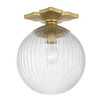 Orly One Light Semi Flush Mount in Aged Brass (60|ORY-1003-AG-CL)