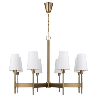 Leland Eight Light Chandelier in Aged Brass (65|460881AD-718)