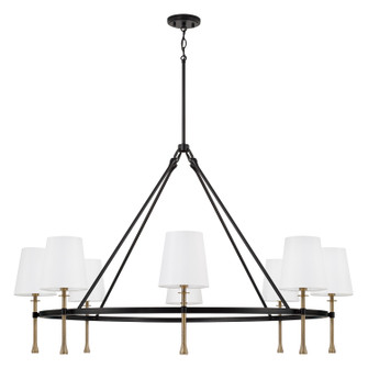 Hollis Eight Light Chandelier in Matte Black with Hammered Gold (65|460781MBG-717)