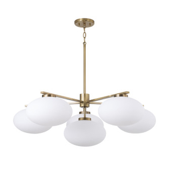 Soren Six Light Chandelier in Aged Brass (65|460561AD)