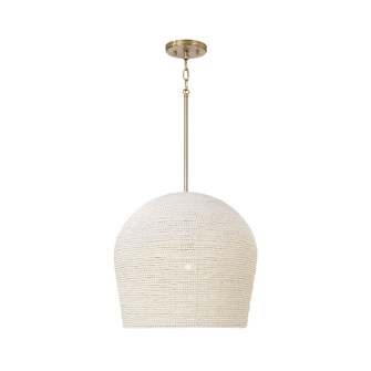 Natalia One Light Pendant in Aged Brass (65|358813AD)