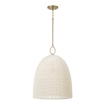 Natalia One Light Pendant in Aged Brass (65|358811AD)