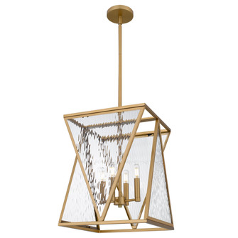 Clovis Four Light Pendant in Brushed Weathered Brass (10|CLO1814BWS)