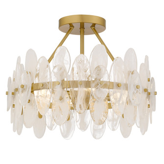 Abigail Four Light Semi-Flush Mount in Brushed Gold (10|ABI1718BRG)